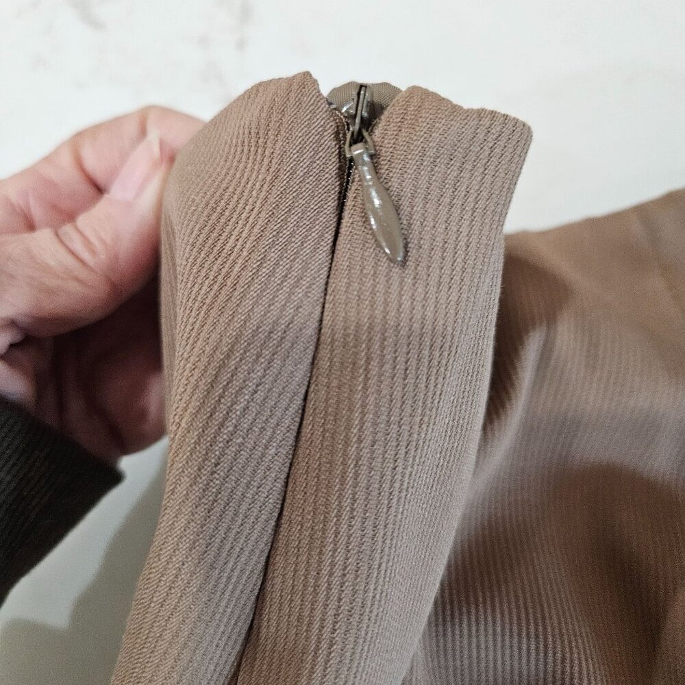 Bernard Zins Paris Trousers Size 12 Brown Tan Wool Blend‎ Luxury From France - Picture 4 of 10